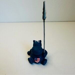 NICI Navy Blue American Flag Hippo Picture Clip Holder